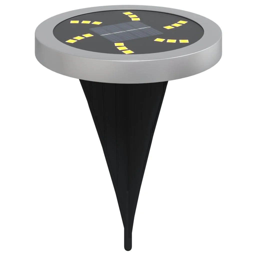 Set di 12 luci solari da giardino impermeabili illuminazione per esterni 11 x 13 cm plastica nera 02_0056670
