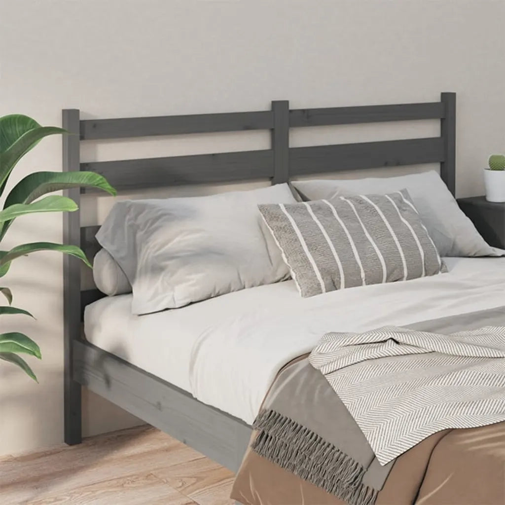 Testiera per Letto Grigia 146x4x100cm in Legno Massello di Pino cod mxl 31813