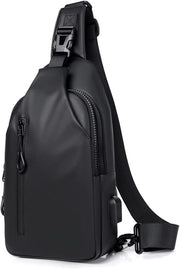 Borsa per Uomo - Grande Capacità - Outdoor e Urban - Con Porta Ricarica - Nero