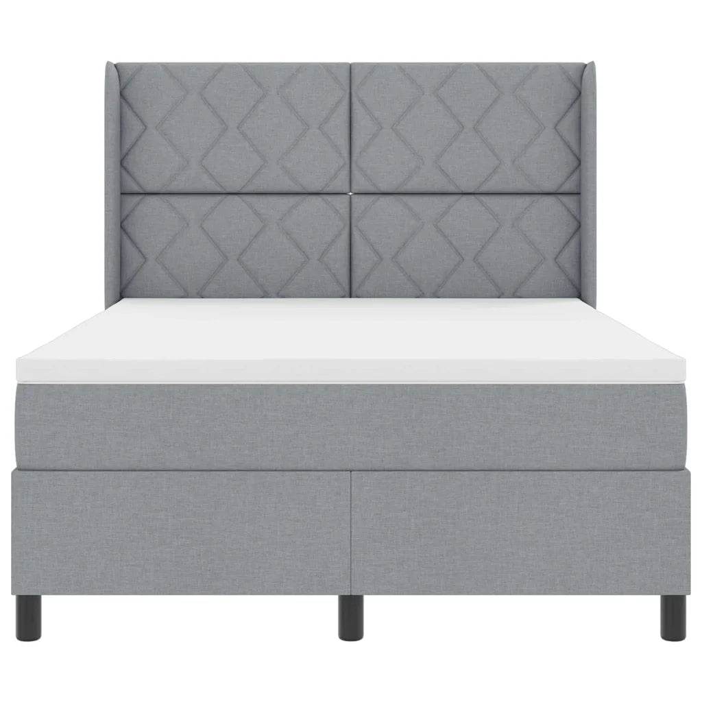 Letto a Sorgente LED Grigio chiaro 140 x 200 cm Tessuto 3343567