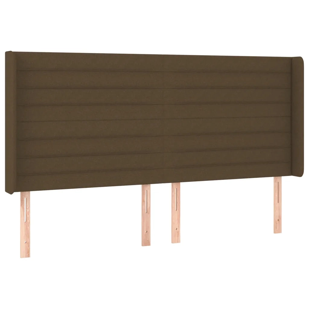 Letto a Molle Materasso e LED Marrone Scuro 160x200 cm Tessuto