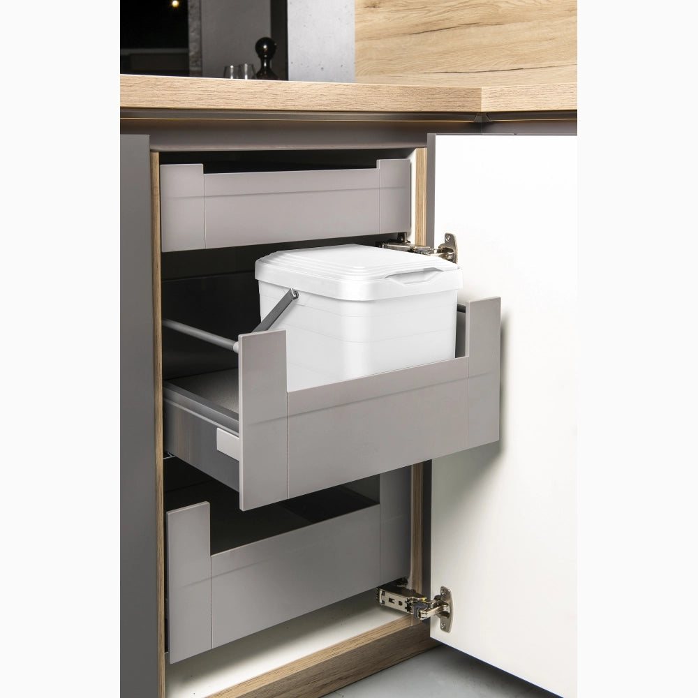 Pattumiera Sottolavello Differenziata per cassetto Cucina 8 Litri Bianca 27x20x23H cm