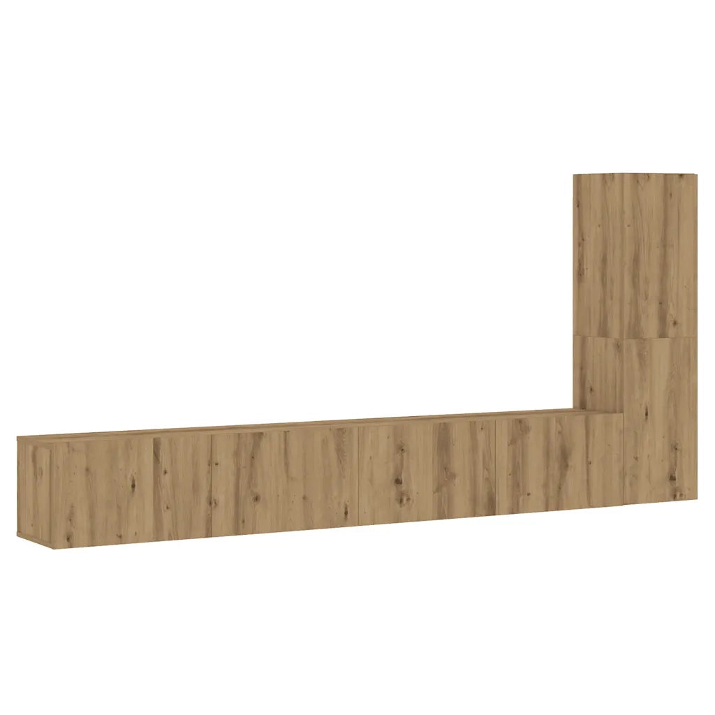 Mobili TV a Parete 3 pz Rovere Artigianale in Legno Multistrato 3328984