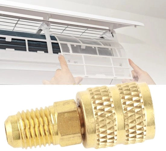Adattatore R410A - Idoneo per climatizzatori - In oro - Idoneo per mini split - 1/4 pollici a 5/16 pollici