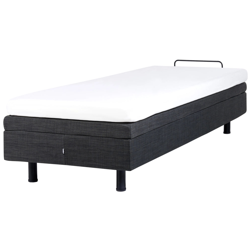 Letto elettrico singolo in poliestere grigio scuro regolabile con telecomando senza testata 80 x 200 cm stile moderno