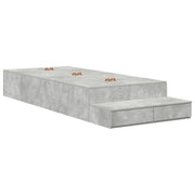 Letto singolo | Letto per adulti | Struttura letto con contenitore Grigio cemento 100 cm