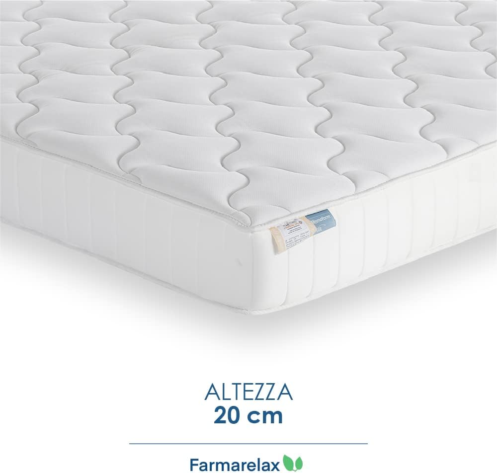 Materasso 80x190 h20 cm in memory foam adattivo doppio comfort spedito sottovuoto  antiacaro Farmarelax