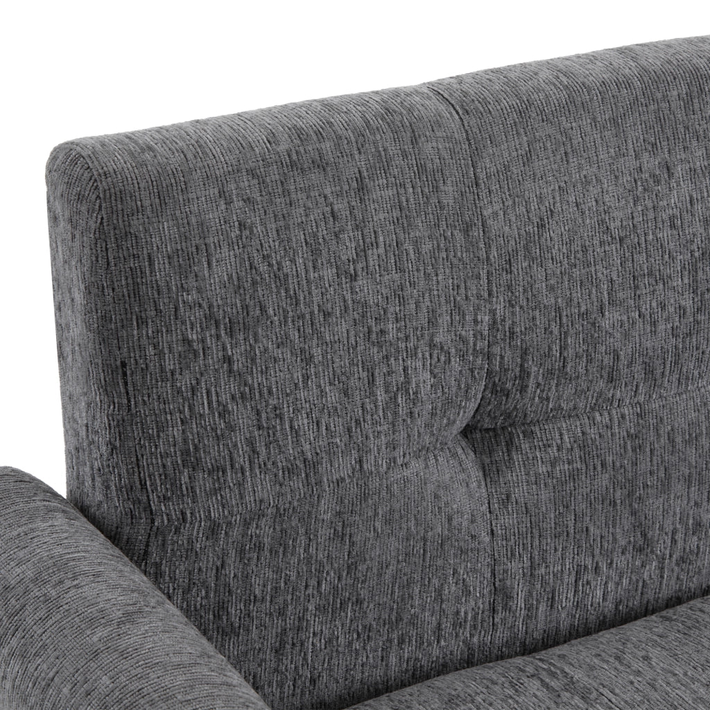 Divano 2 Posti con Cuscini Spessi e Braccioli Ergonomici, in Ciniglia Grigio 162 × 74 × 77 cm