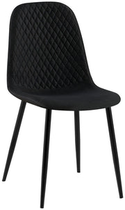 Sedia Giverny con cuciture decorative Tessuto,nero