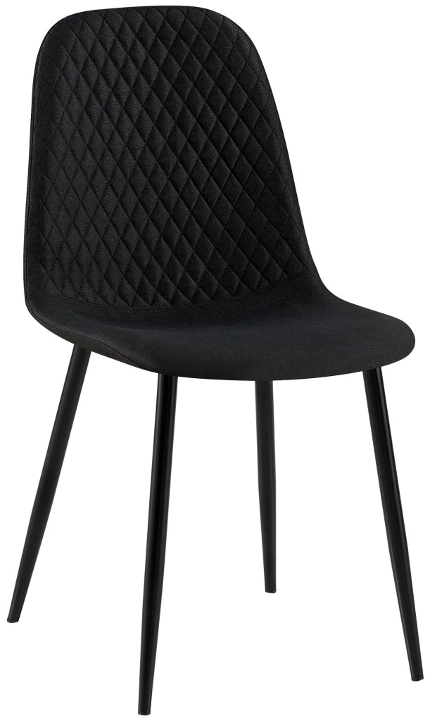 Sedia Giverny con cuciture decorative Tessuto,nero