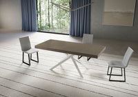 Tavolo Allungabile 180/284x90 cm Niket Tortora Gambe Bianche