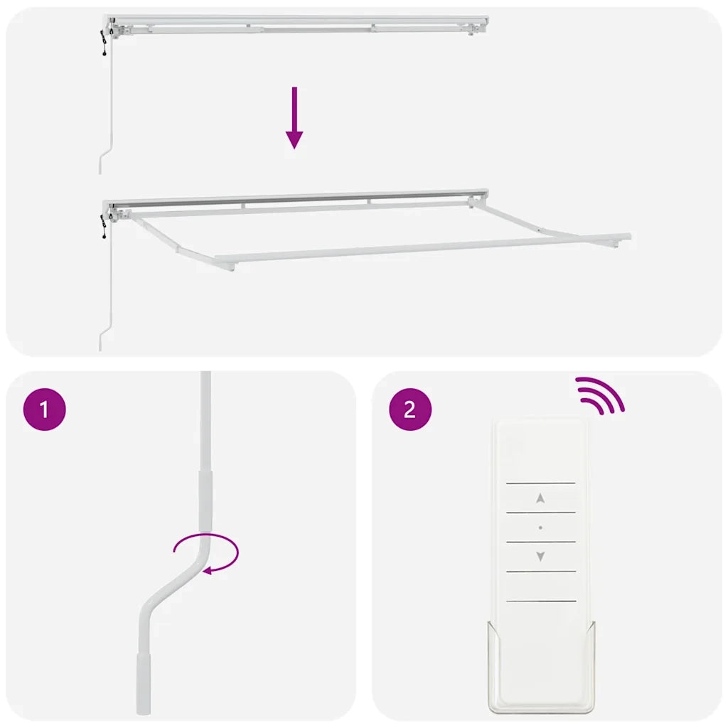 Struttura della tenda Regolabile-Telaio per tenda da sole Bianco 3,5 x 2 m Acciaio 481517