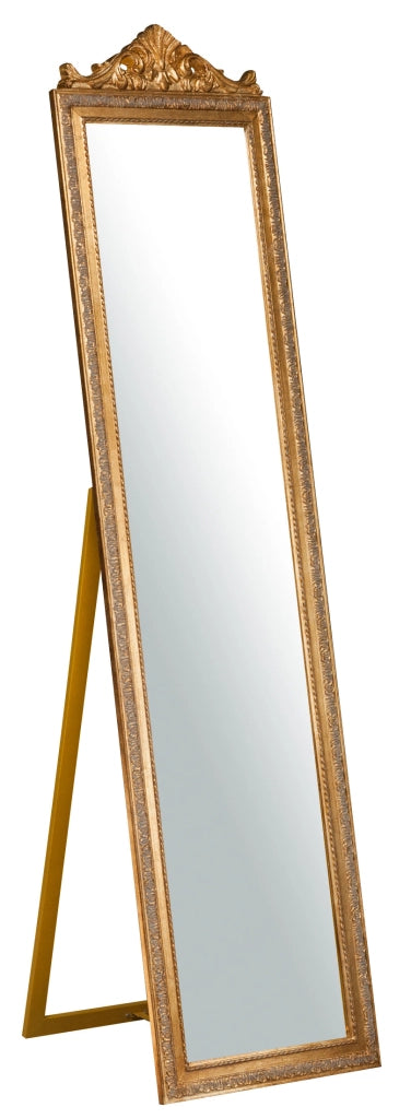 Biscottini Specchiera da terra L43xPR4xH178 cm finitura oro anticato. struttura legno.