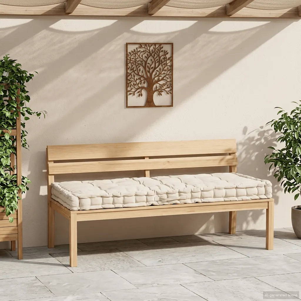 Cuscino per pallet | Cuscini per sedie e Pavimento in Cotone 120x80x10 cm Beige