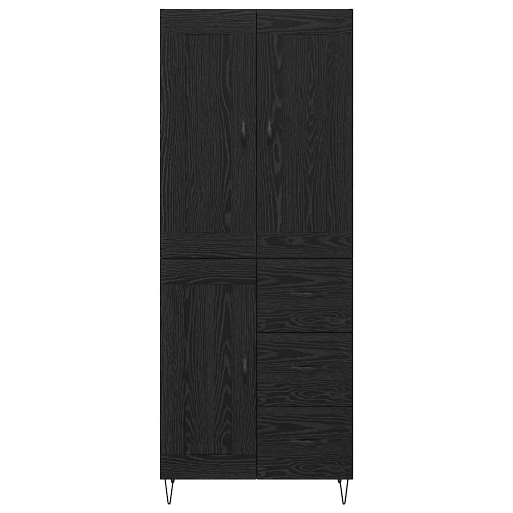 Credenza Rovere Nero 69,5 x 34 x 180 cm Legno multistrato 3416133