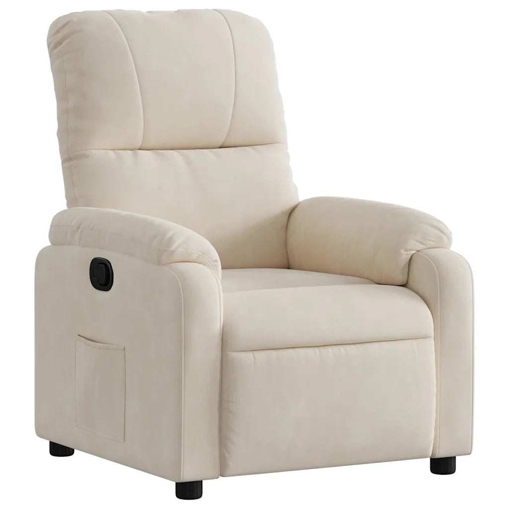 Divano Sedia-Poltrona Reclinabile Beige in Tessuto di Microfibra 275350