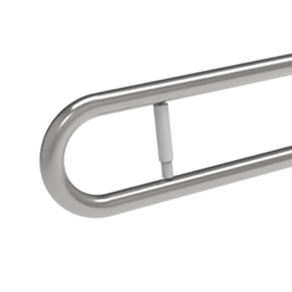 Barra maniglione ribaltabile cm 83 con porta rotolo inox bianco