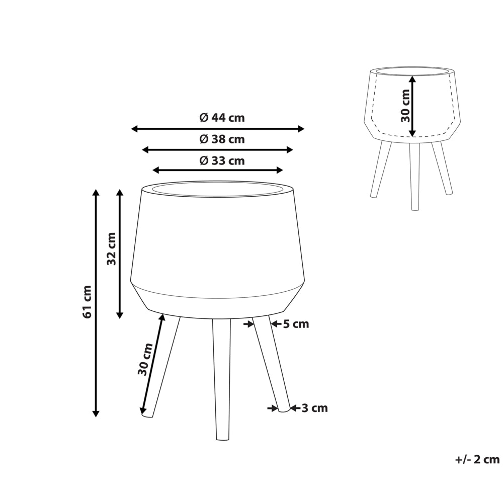 Supporto per piante in magnesio grigio chiaro Base rotonda in legno massello Boho Fioriera alta per vasi