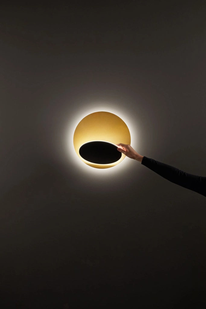 Plafoniera in alluminio colore oro e nero Drum LED 43W 3000K CRI?80 220-240V 50/60Hz 3440Lm biemissione