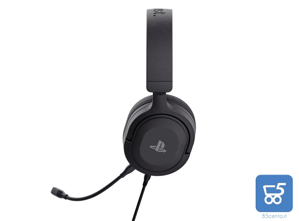 Cuffie Trust Gaming GXT 498 Forta PS5 PS4 Licenza Ufficiale PlayStation Cavo da 1,2 m Microfono Staccabile, Jack Audio 3.5 mm - Nero
