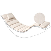 Cuscino per lettino prendisole Beige chiaro in poliestere resistente ai raggi UV con lacci e cuscino poggiatesta spesso