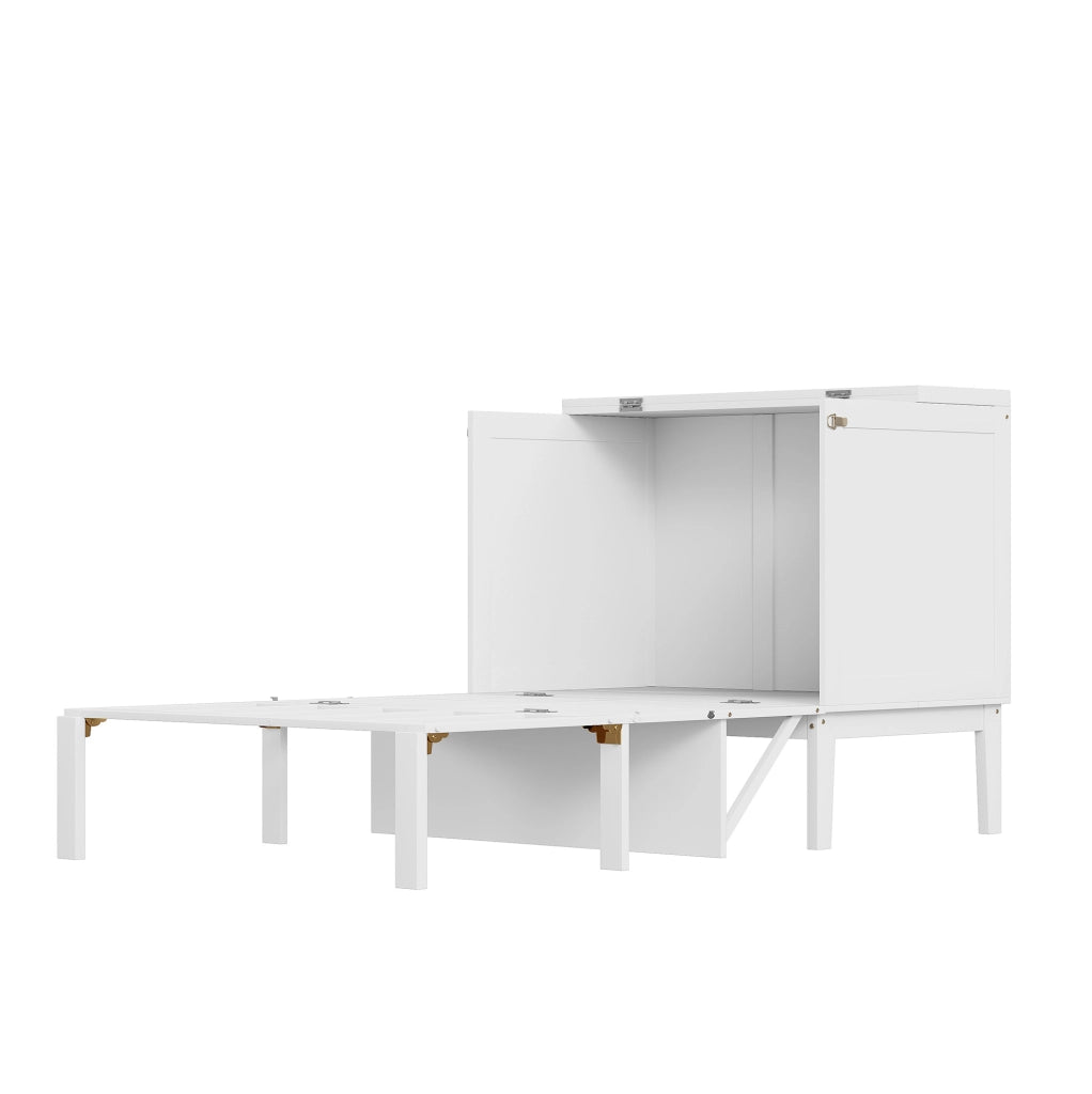 Letto a scomparsa verticale 90x200 cm con rete a doghe, design salvaspazio bianco per camere singole