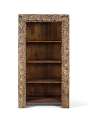 Libreria in legno di mango con finitura anticata, 183 cm