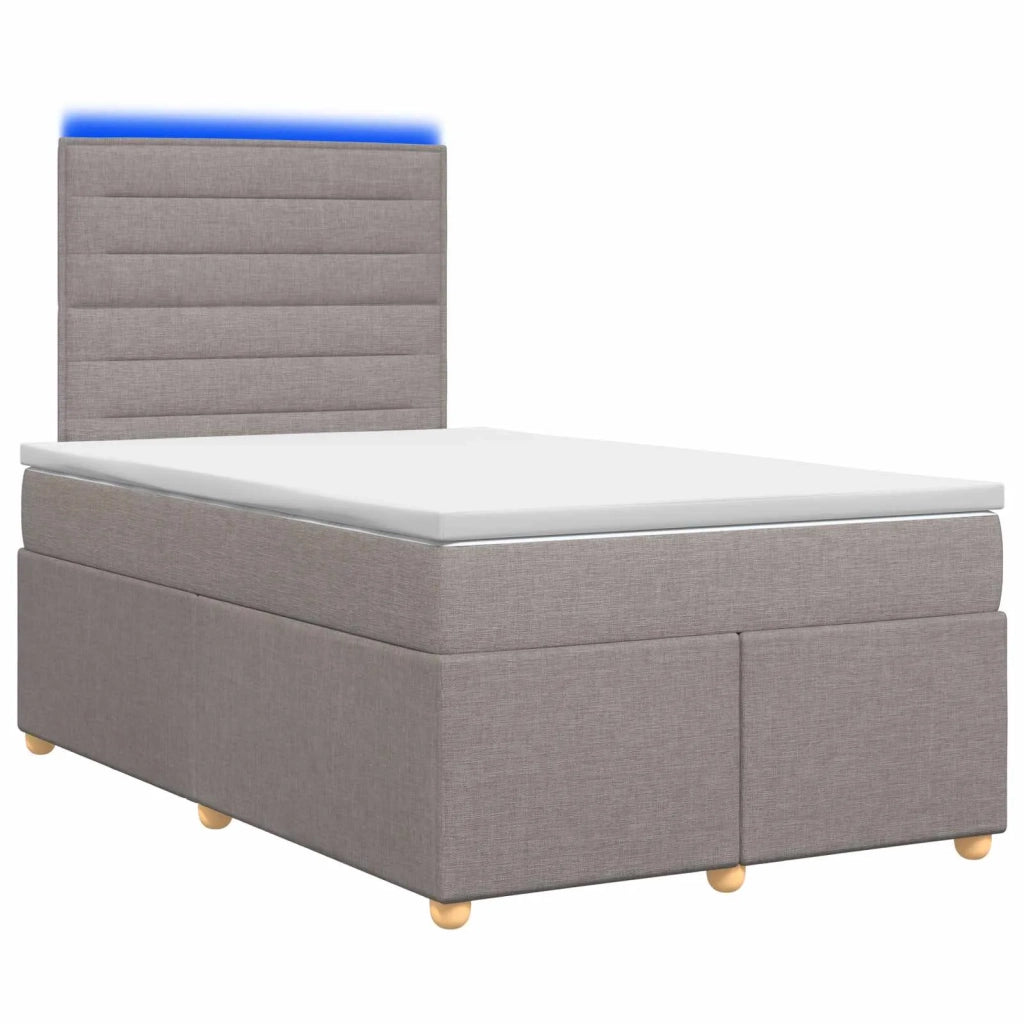 Letto box spring con materasso Tortora 120 x 200 cm Tessuto 3455319