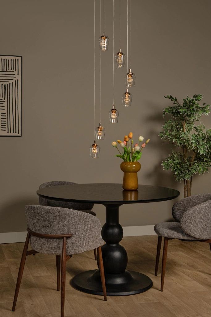 Lampada sospesa BERLIANE 7x LED vetro oro nero Lucide