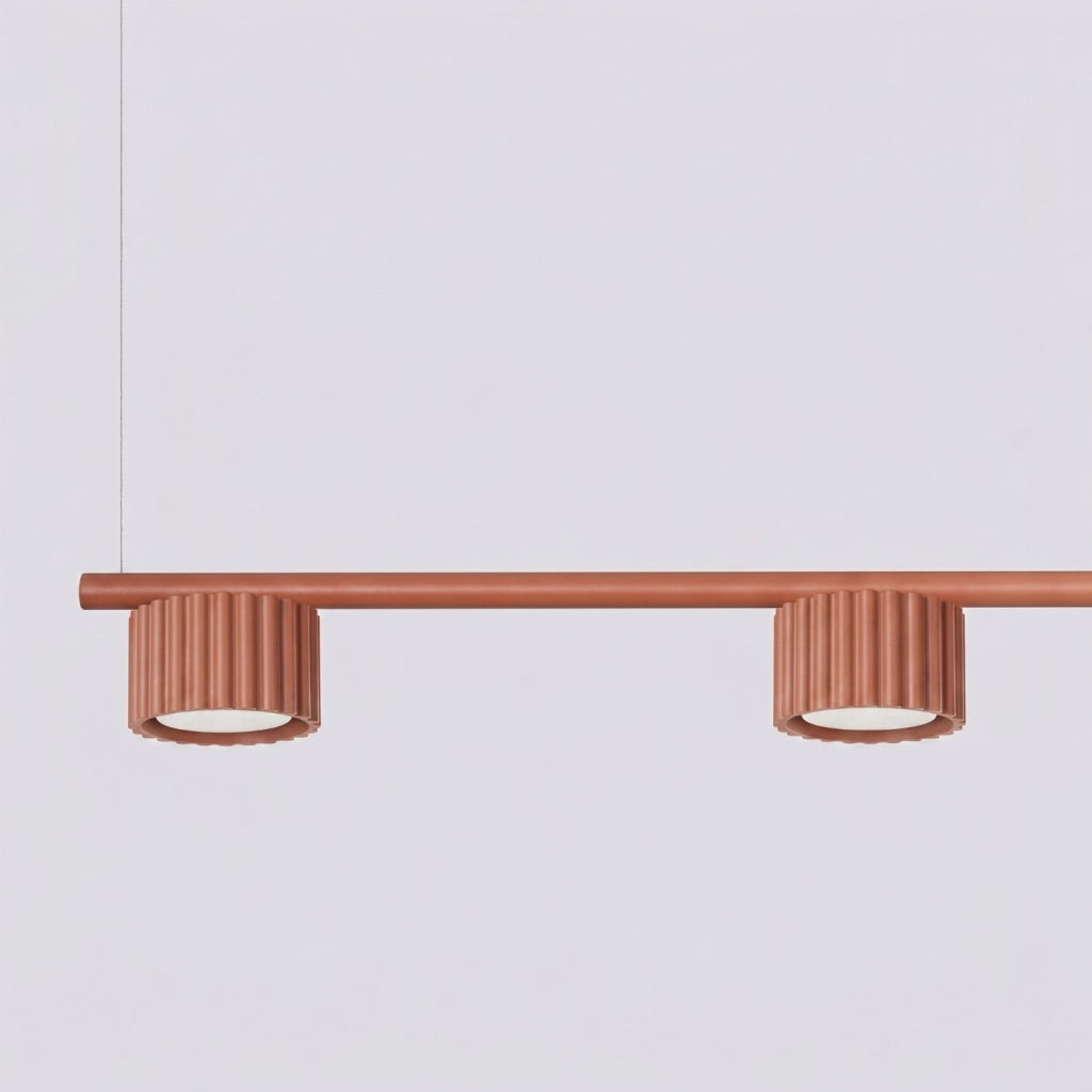 Lampadario AURA 4 ocra rossa Gx53