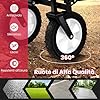 Carrello da Spiaggia Pieghevole 82L/100KG, Carrelli da Campeggio con Maniglia Regolabile e Ruote Piroettanti a 360Â°, Carrello a Mano giardino per Tutti i Terreni, 2 Tasche a Rete (Rosso)