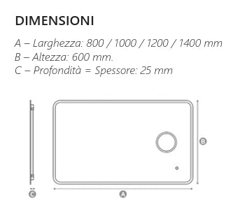 Specchio illuminazione led cm 120x60 - mod. L207