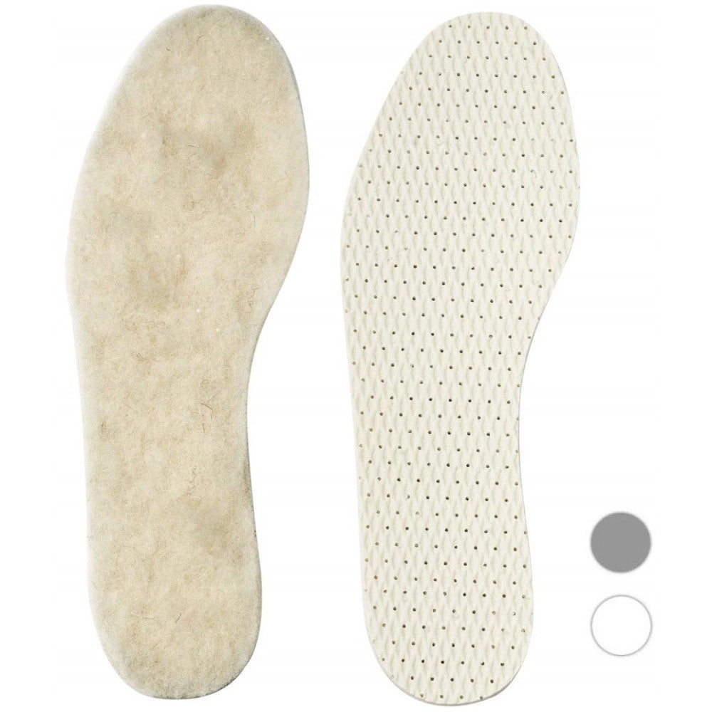 Trade Shop - Coppia Solette Sottopiede Lana Taglia 32-45 Scarpe Antibatterico Scaldapiedi -