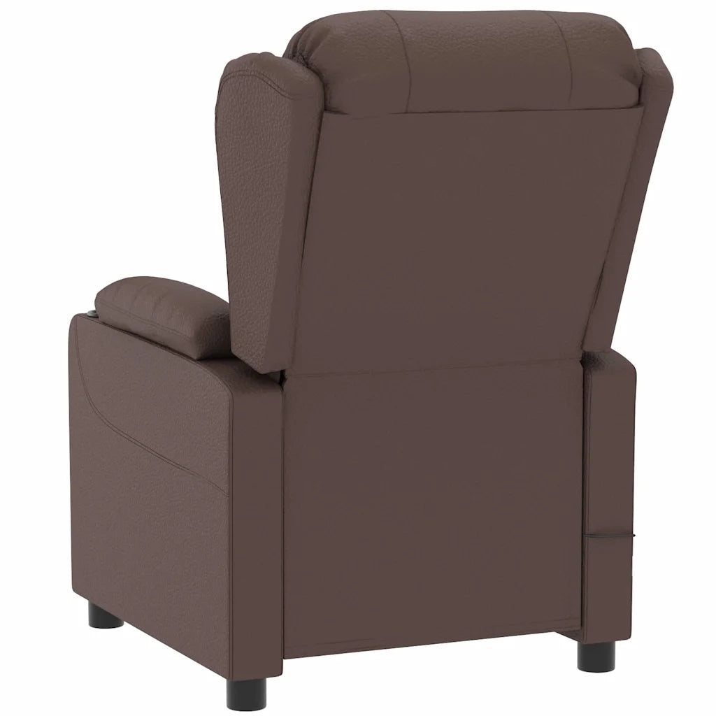 Divano Sedia-Poltrona Reclinabile Elettrica Marrone in Similpelle 315449