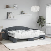 Divano Letto Estraibile Materassi Grigio Scuro 80x200cm Velluto 3197319