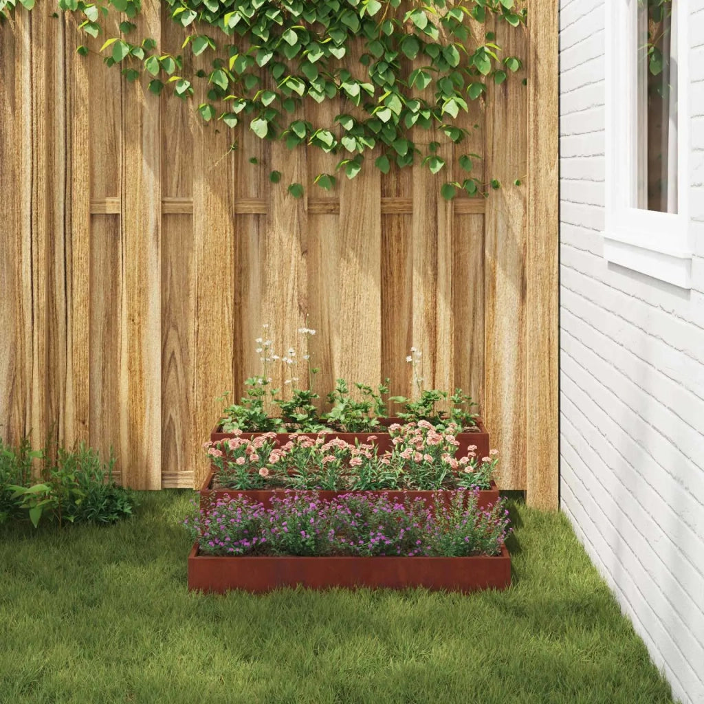 Fioriere | Cassetta per fiori | Vaso da giardino Ruggine 90 x 90 x 35 cm