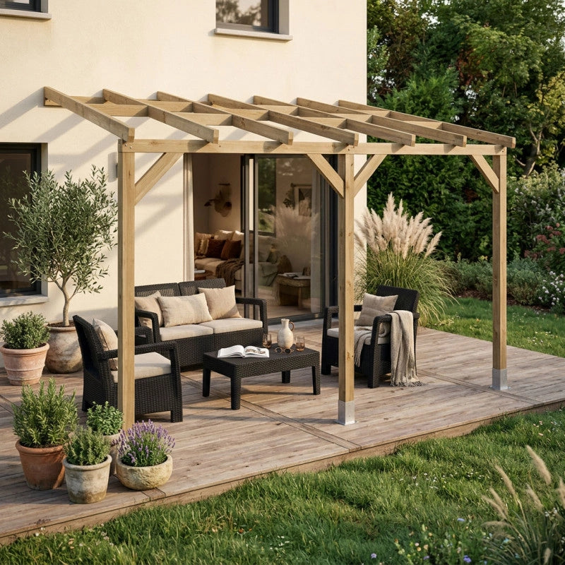 Tetto Couv'TerrasseÂ® in Legno 3x9.2m - senza tetto