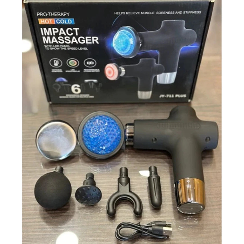 Trade Shop - Pistola Massaggiatore A Percussione Portatile Senza Fili Massaggio A Impatto Caldo/freddo -