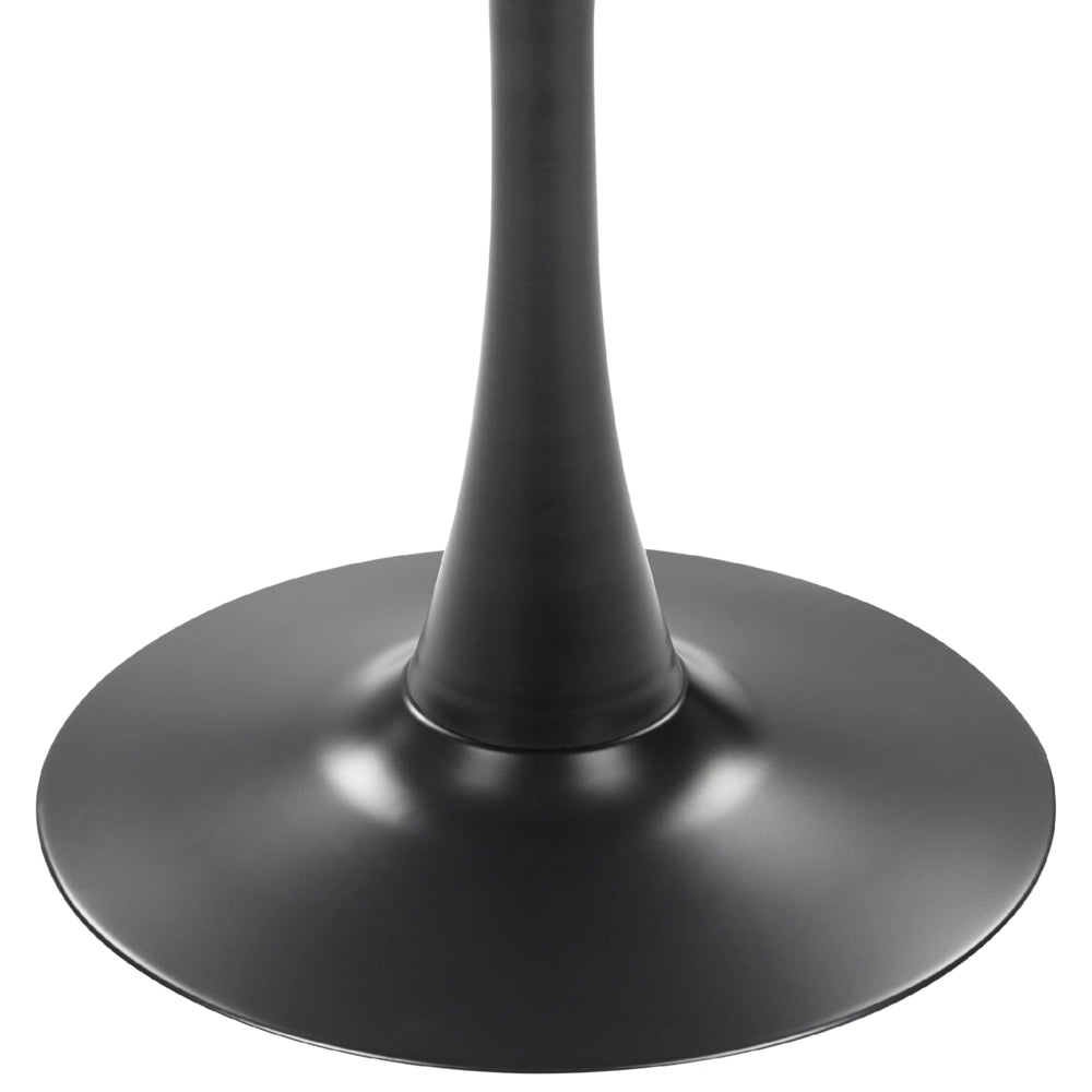 Tavolo da pranzo rotondo Nero da 90 cm con base in metallo a 4 posti da cucina