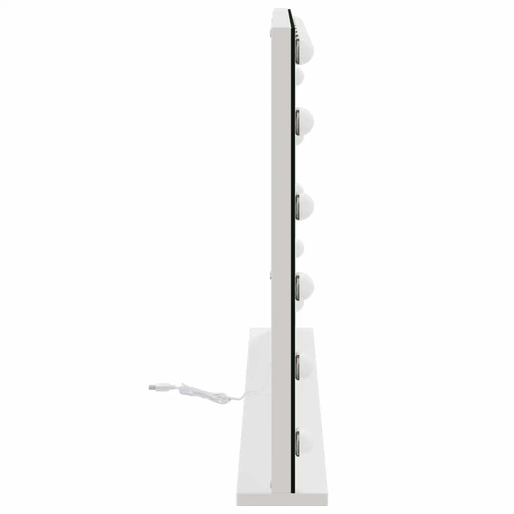 Specchio LED da Vanità Bianco 80 x 10 x 52,5 cm Vetro e acciaio