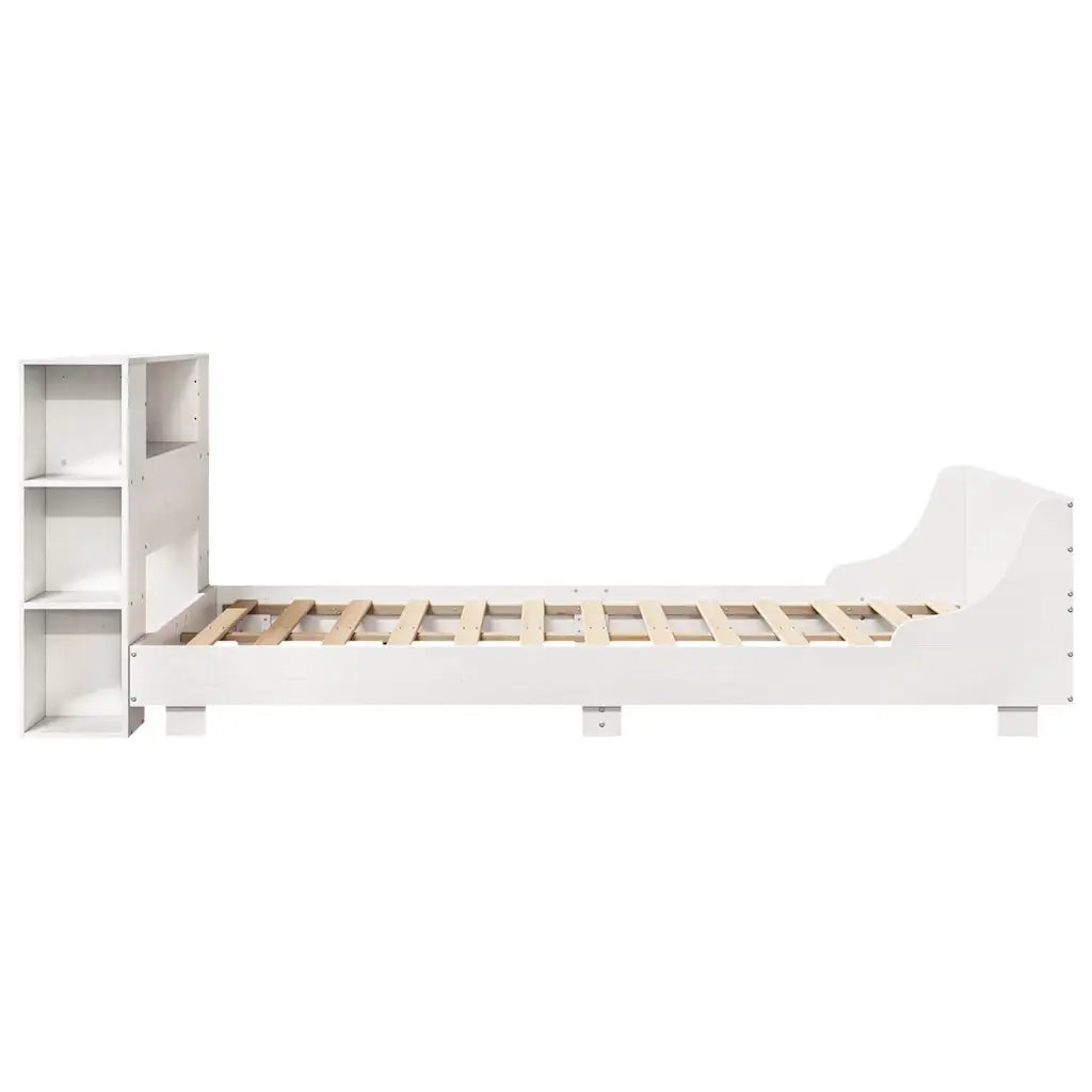 Letto matrimoniale | Letto per adulti | Giroletto senza Materasso Bianco 140x200 cm Legno Massello Pino