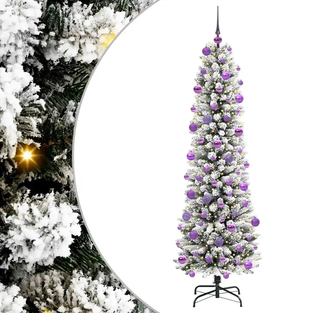 Albero di Natale Artificiale-Albero Natalizio con 300 LED Bianco 210 cm 488993