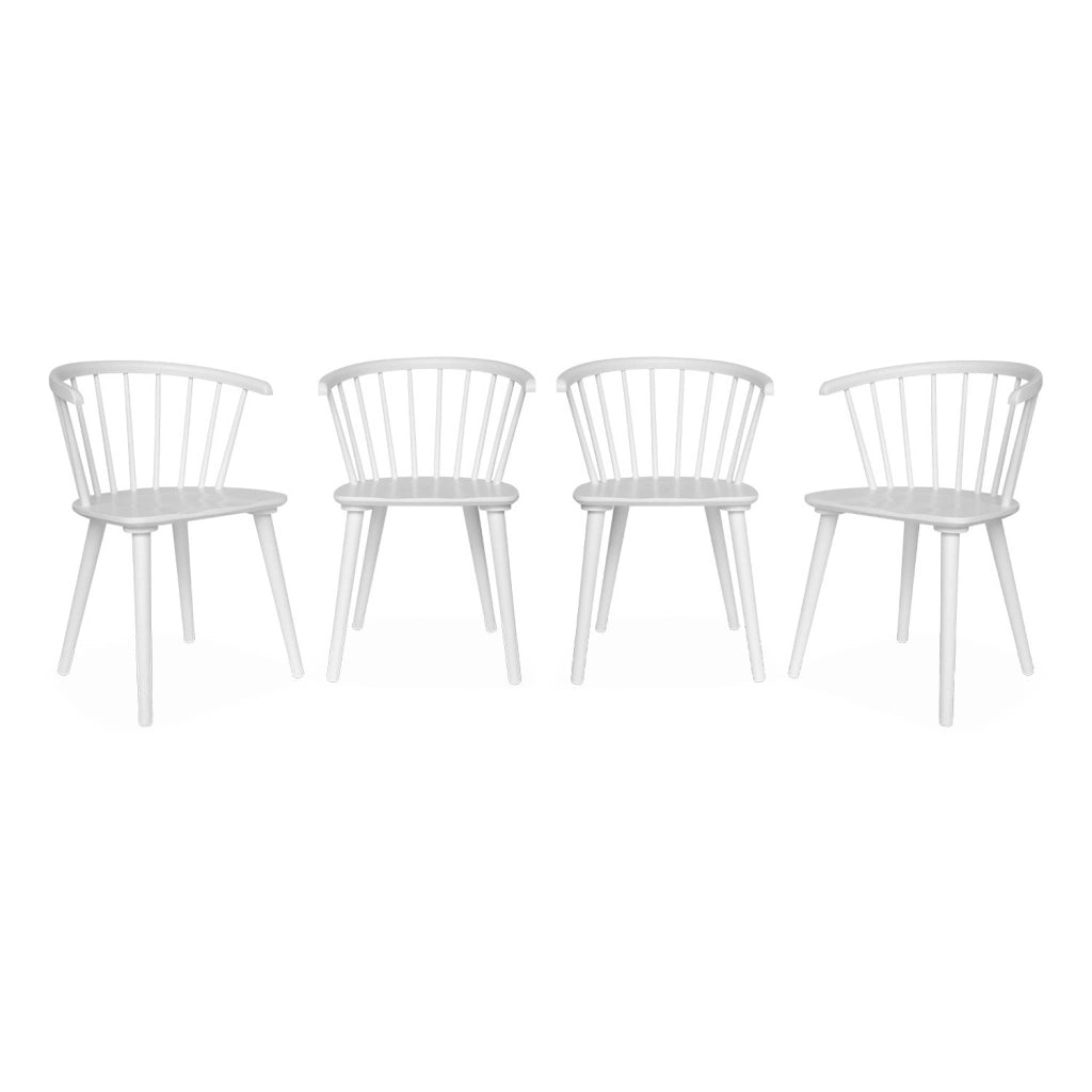 Set di 4 sedie in legno, bianco