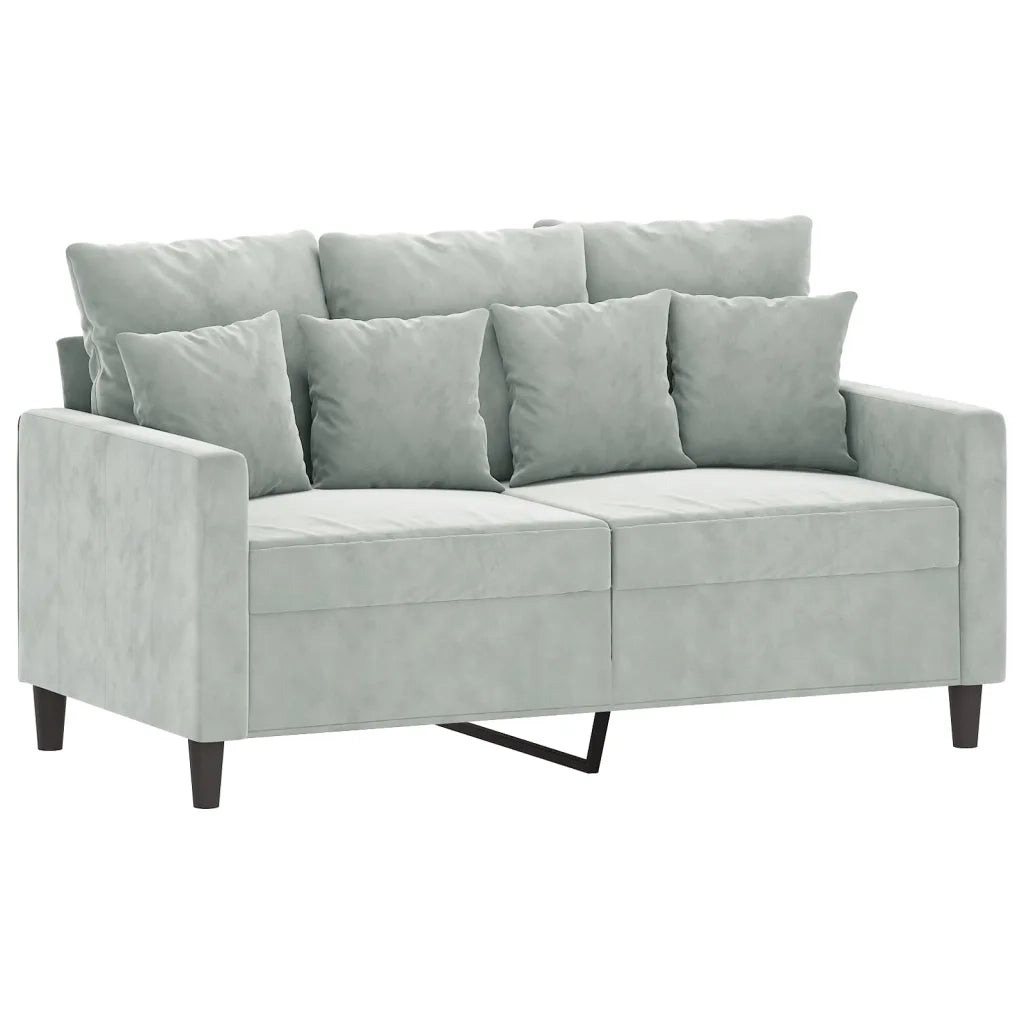 Set di Divani 2 pz con Cuscini Grigio Chiaro in Velluto 3201700