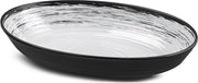 Scaletta ovale in melamina - Collezione Granada - nero e bianco - BPA libero - resistente allo shock - resistente al lavastoviglie