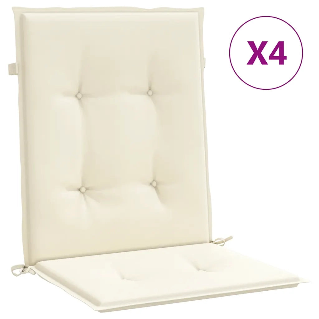 Cuscini per Sedia 4 pz Crema 100x50x2 cm in Tessuto Oxford 47553