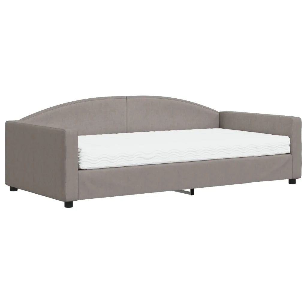 Divano Letto con Materasso Tortora 100x200 cm in Tessuto 3197178