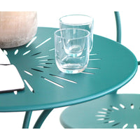 Set Tavolino e 2 Sedie Pieghevoli da Giardino Deco Turchese