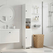 Armadio da Bagno con Ripiano Aperto EDE Bianco Lucido 895939