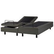 Letto matrimoniale regolabile elettronicamente con telecomando senza testata in poliestere grigio scuro 180 x 200 cm stile moderno
